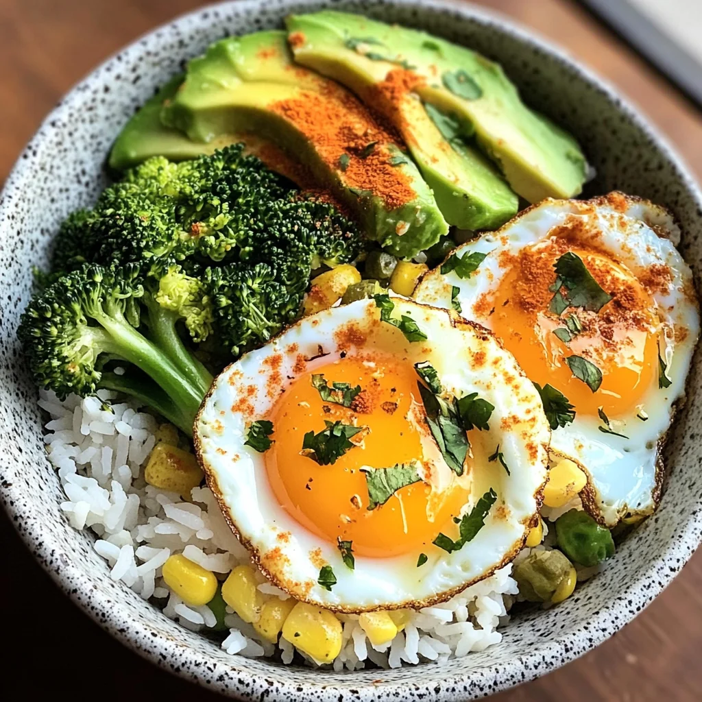 Sunny Egg & Veggie Rice Bowl with Avocado