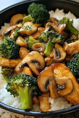 Chicken, Broccoli & Mushroom Stir-Fry with Steamed Rice