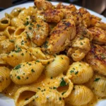 Garlic Cajun Chicken Shells in Velveeta Cream Sauce