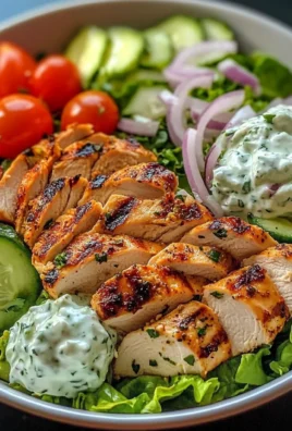 Greek Chicken Salad Bowl with Tzatziki