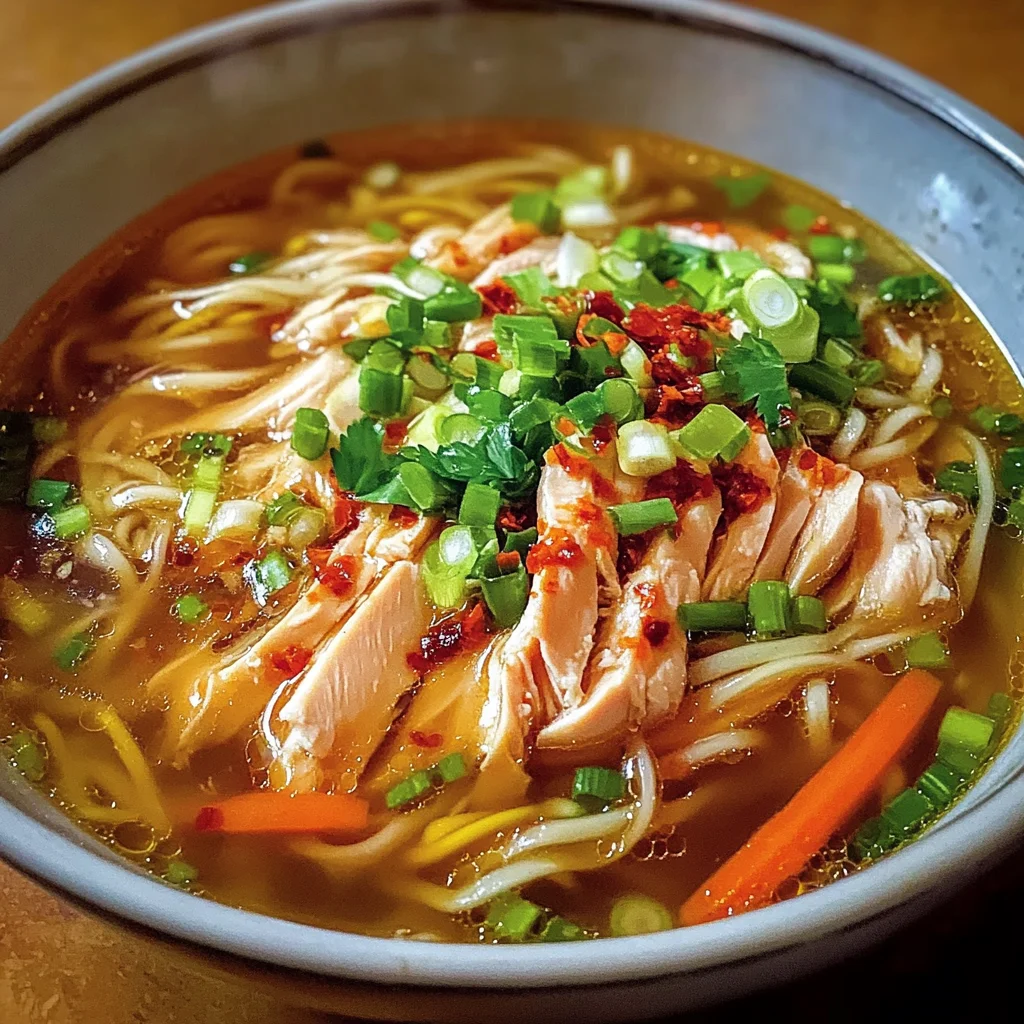 Aromatic Ginger Garlic Chicken Noodle Soup - Alrightwithme