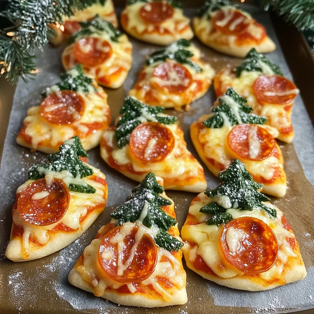 Christmas Tree Mini Pizzas