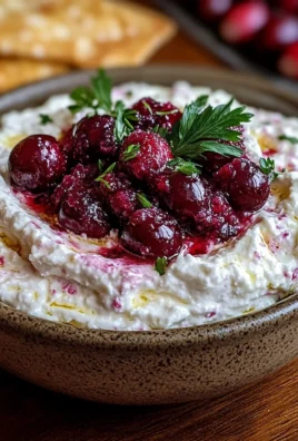 Cranberry whipped feta dip with crackers delights all!