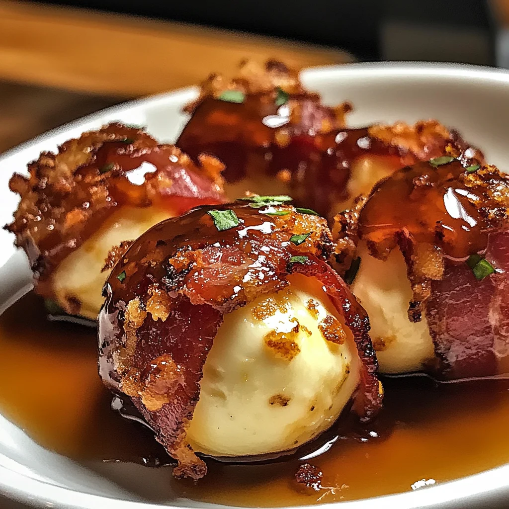 Indulge in Crispy Turkey Turkey Bacon Mozzarella Poppers with Sweet Glaze