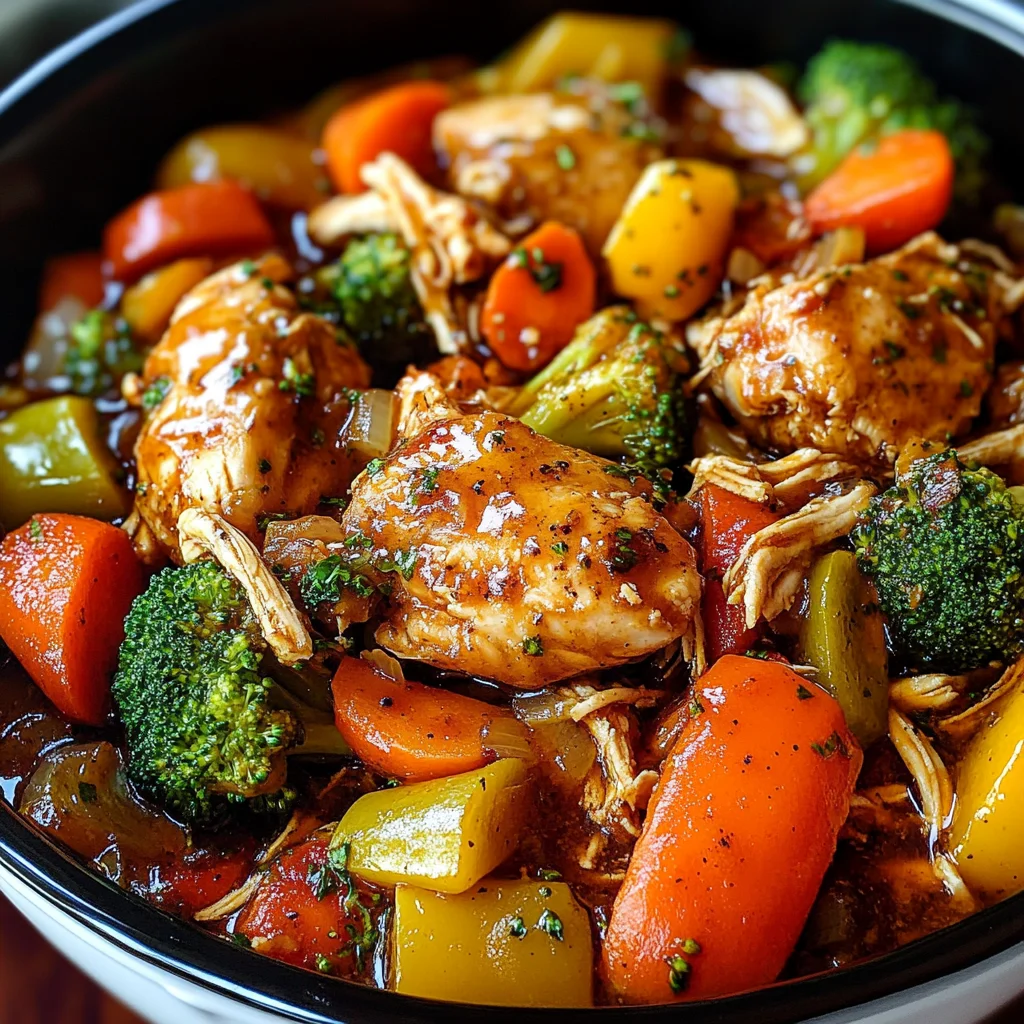 Slow Cooker Honey Garlic Chicken And Veggies Recipe