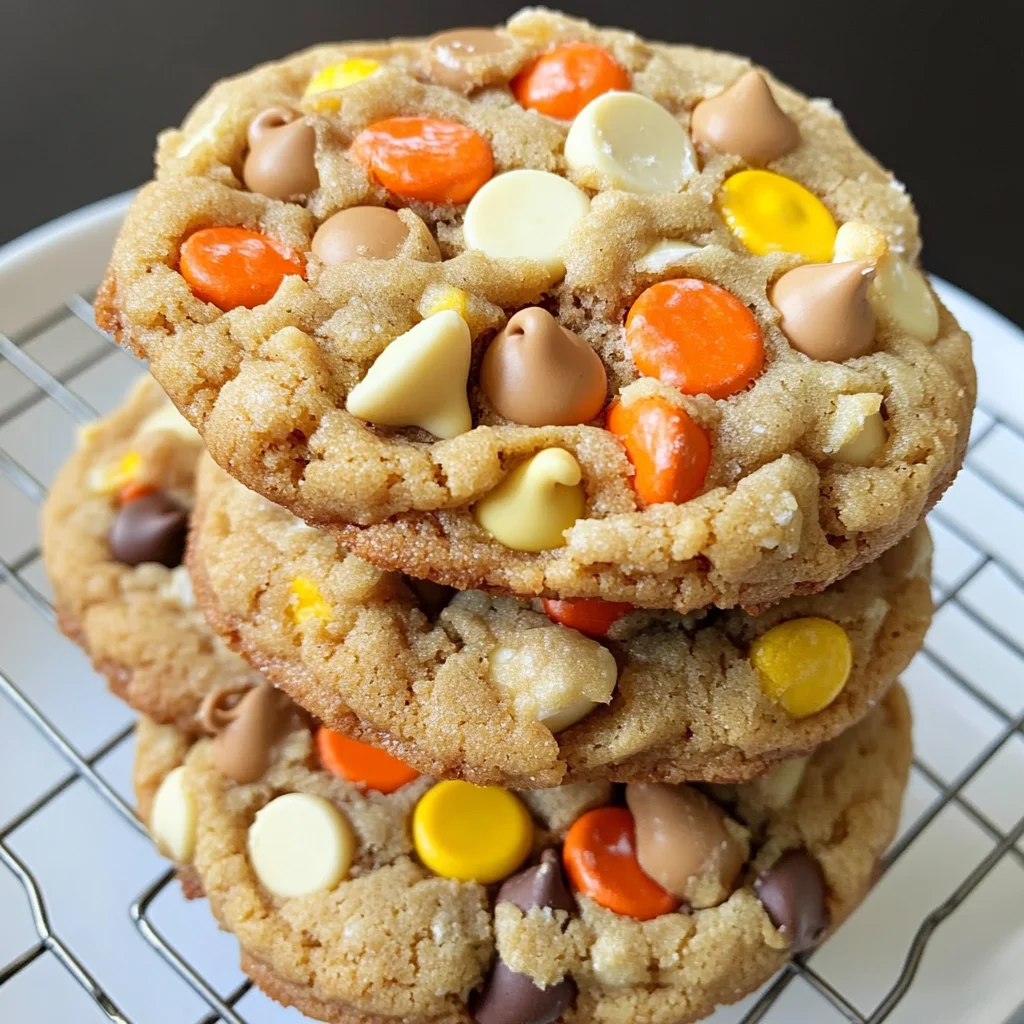 White Chocolate Reese’s Pieces Peanut Butter Chip Cookies