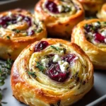 Cranberry Cream Cheese Pinwheels with Feta & Herbs