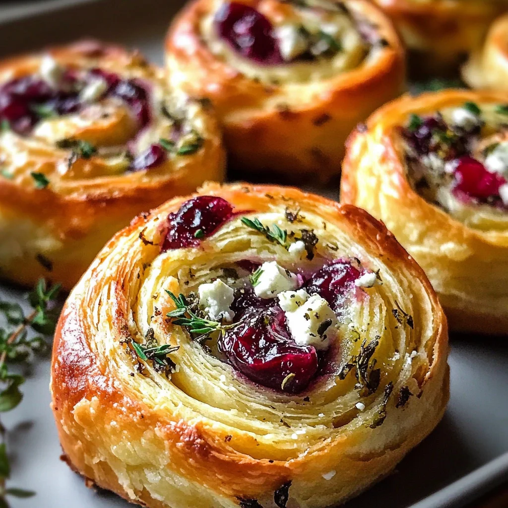 Cranberry Cream Cheese Pinwheels with Feta & Herbs