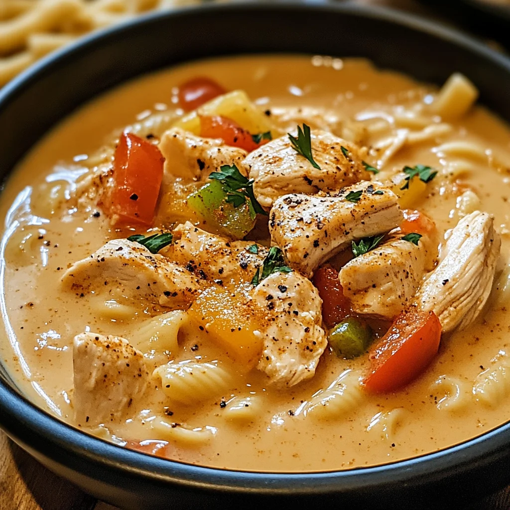 Creamy Cajun Chicken Pasta Soup