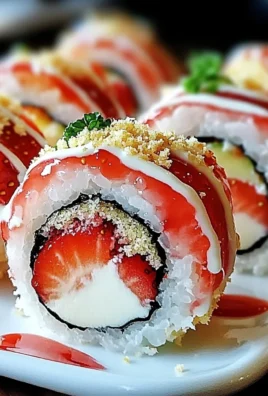 Creative & Cute Strawberry Shortcake Sushi Roll Dessert Recipe