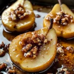 Gebackene Birnen mit Honig und Walnüssen