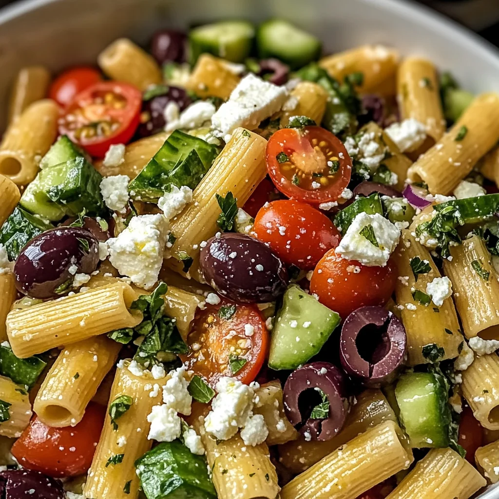 Greek Rigatoni Pasta Salad – A Fresh and Flavorful Mediterranean Delight!