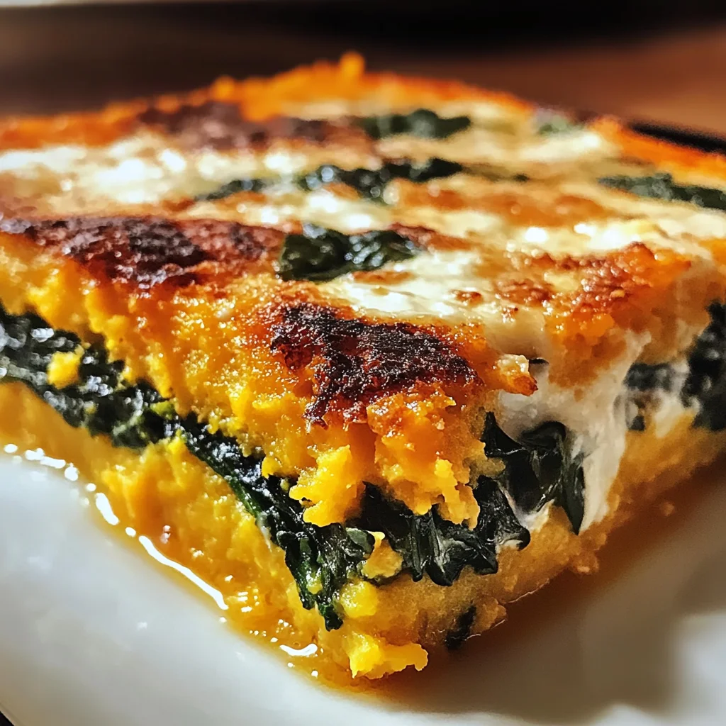 Pumpkin Spinach Polenta Casserole is a must-try dish!