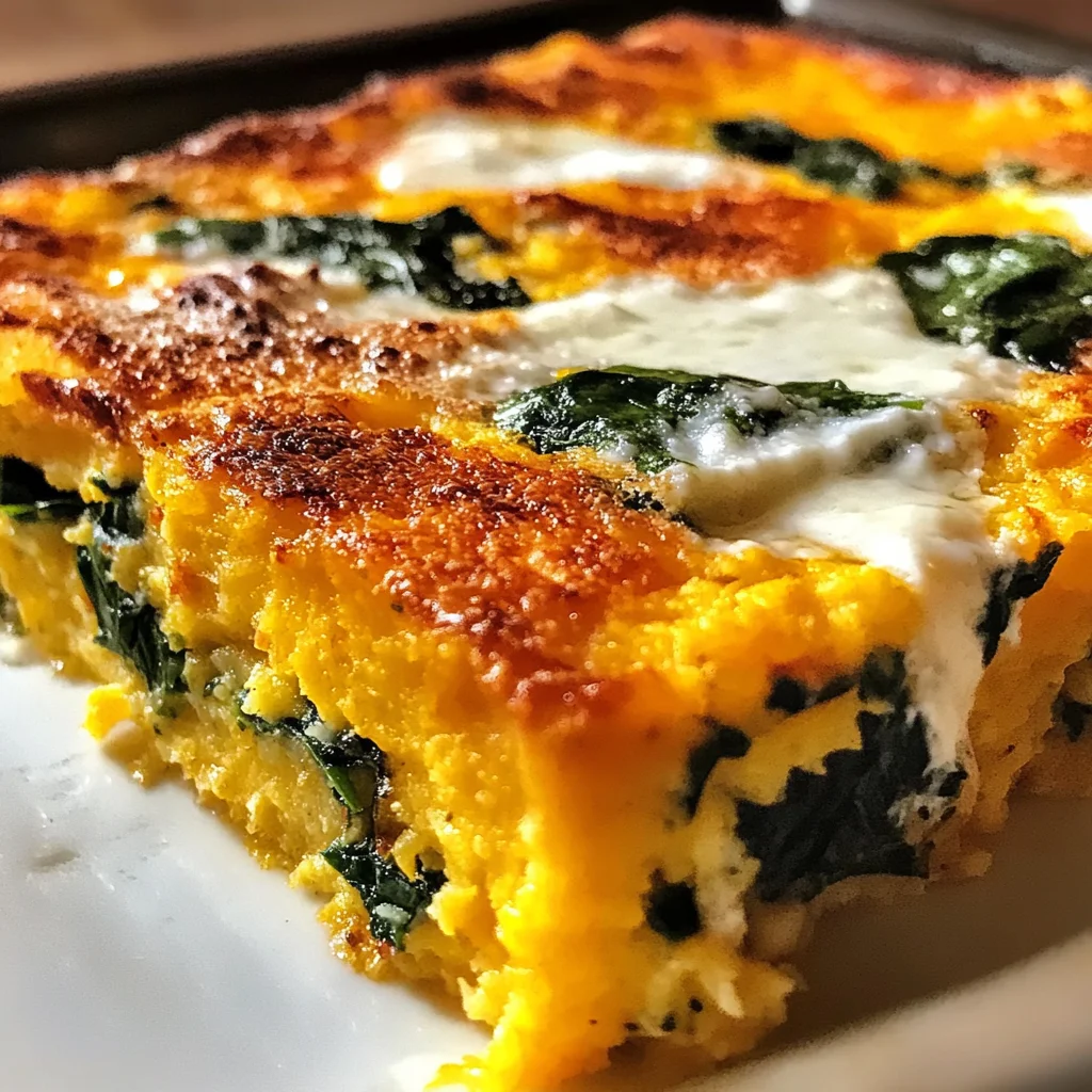 Pumpkin Spinach Polenta Casserole is a must-try dish!
