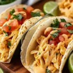 Slow Cooker Queso Chicken Tacos