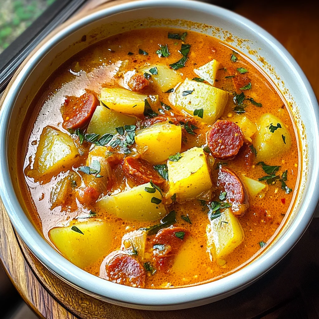 Spanish Potato Soup with Chorizo