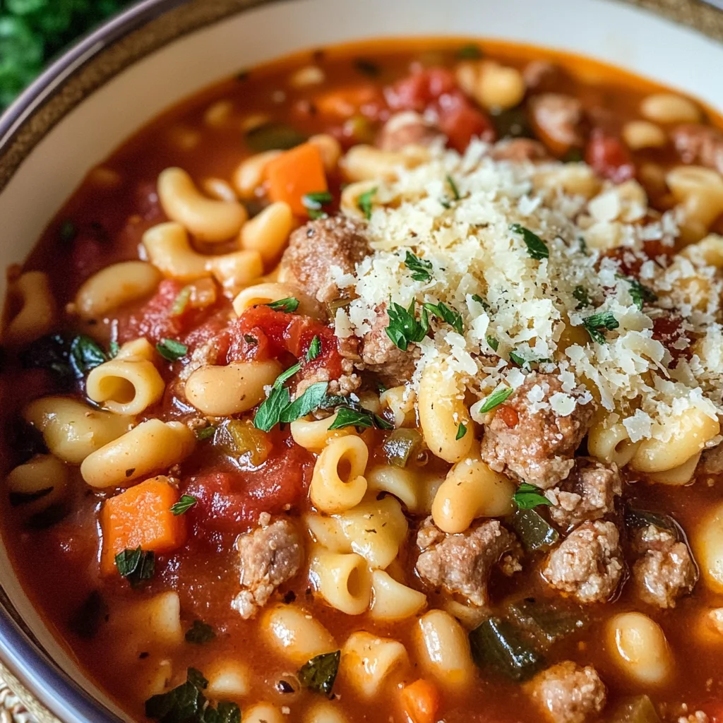 Spicy Italian Sausage Pasta e Fagioli