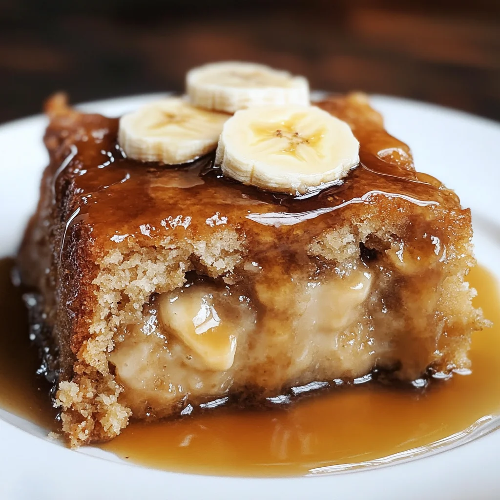 Sticky Banana Bread Pudding Cake