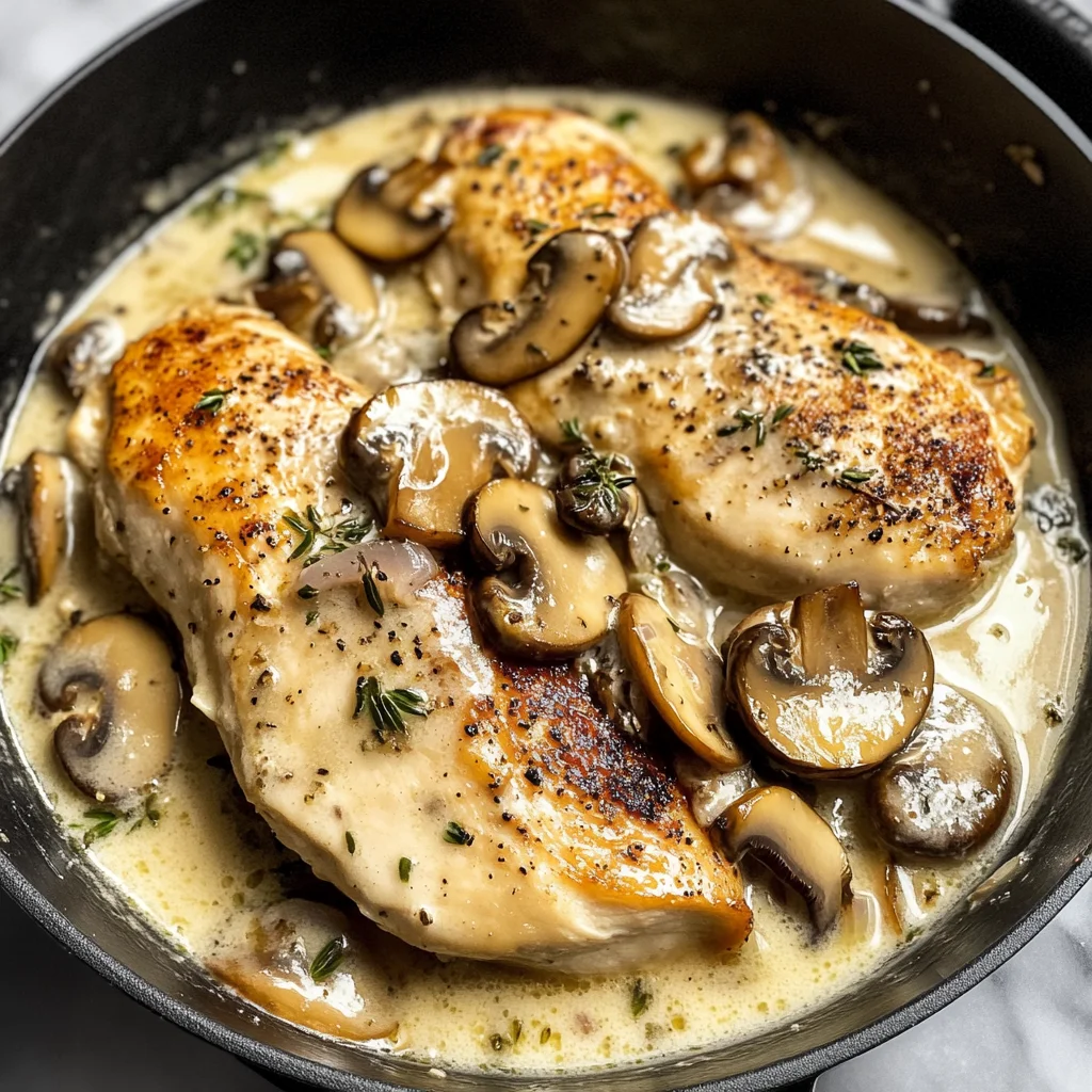 Creamy White apple vinegar Mushroom Chicken