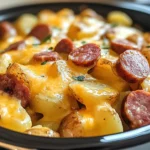 Crockpot Cheesy Potatoes and Kielbasa