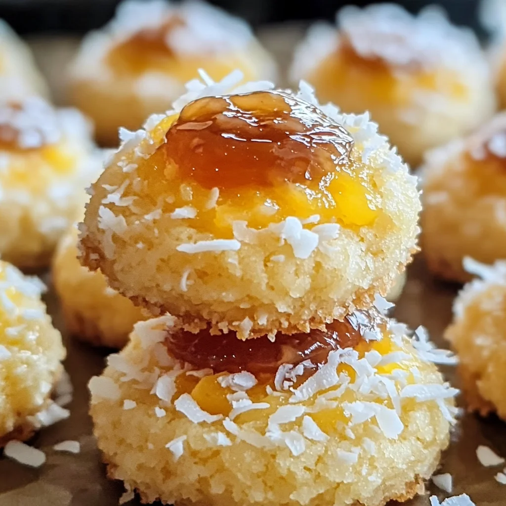 Hawaiian Pineapple Coconut Thumbprint Cookies