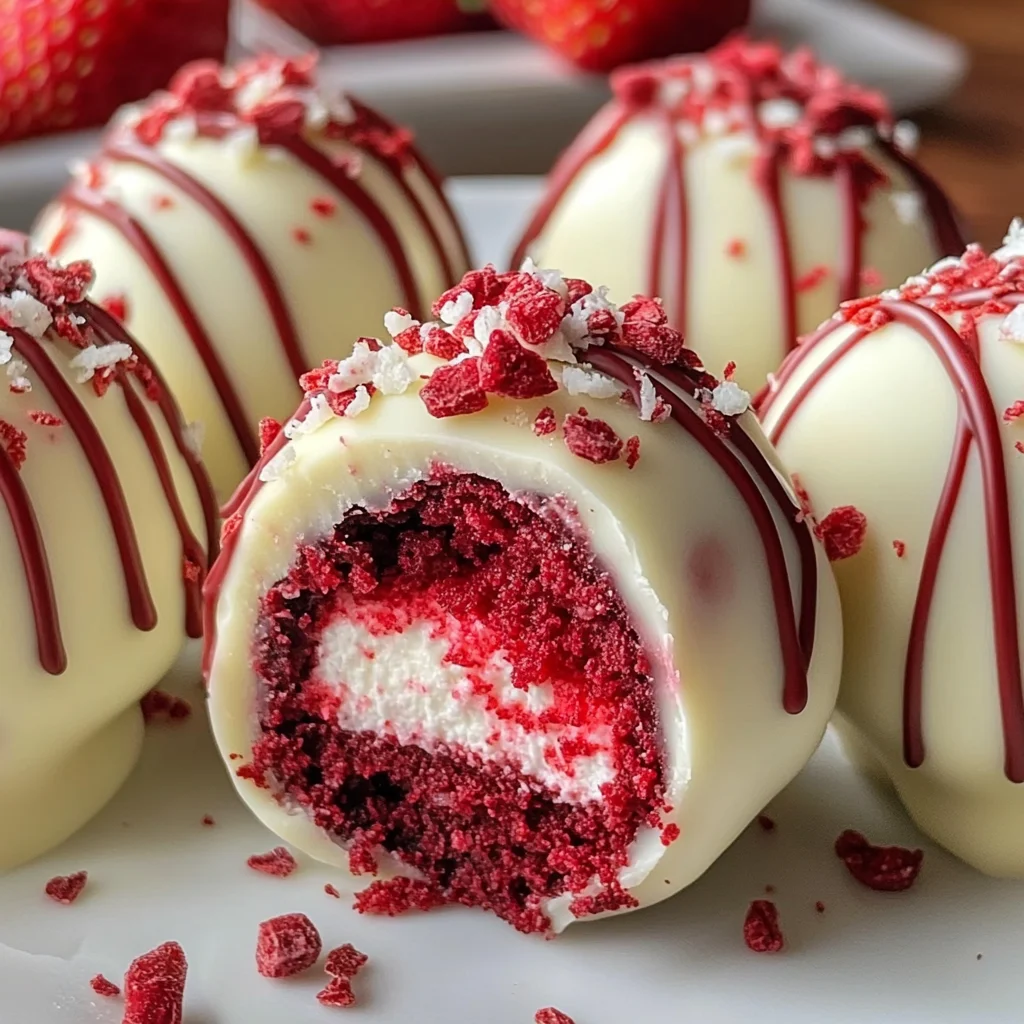 Strawberry Velvet Cheesecake Truffle Bites