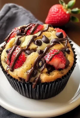 Bakery-Style Strawberry Chocolate Chip Muffins