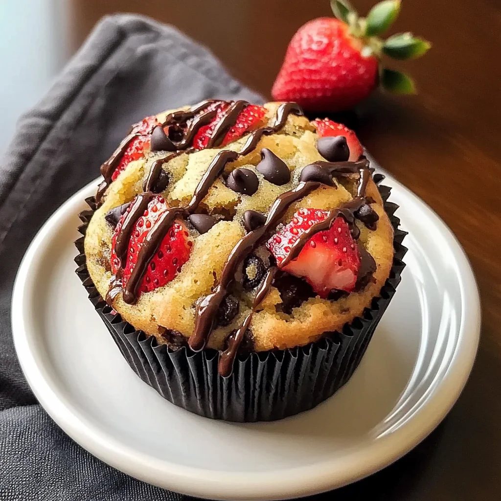 Bakery-Style Strawberry Chocolate Chip Muffins