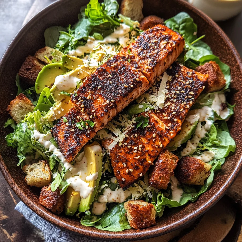 Blackened Salmon Caesar Salad