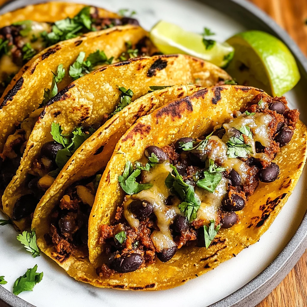 Crispy Sheet Pan Black Bean Tacos (Vegetarian)