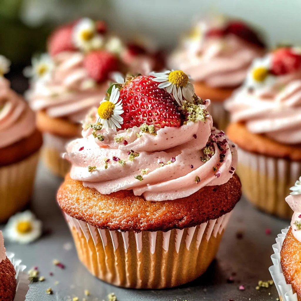 Double Strawberry Cupcakes