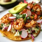Adobo Shrimp Tostadas with Lime Slaw