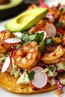 Adobo Shrimp Tostadas with Lime Slaw