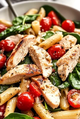 Chicken Pasta Salad with Spinach & Tomatoes