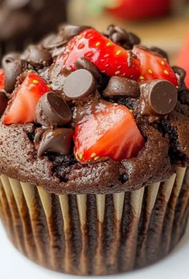 Double Chocolate Strawberry Muffins (fresh strawberries)