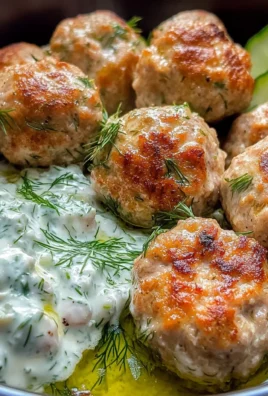 GREEK TURKEY MEATBALLS with HOMEMADE TZATZIKI