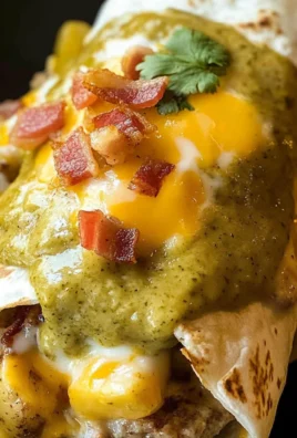Green Chili Breakfast Burrito with Potatoes and Scrambled Eggs