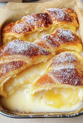 Lemon and custard croissant pudding