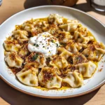 Manti (Turkish Dumplings) with Garlicky Yogurt and Spiced Oil