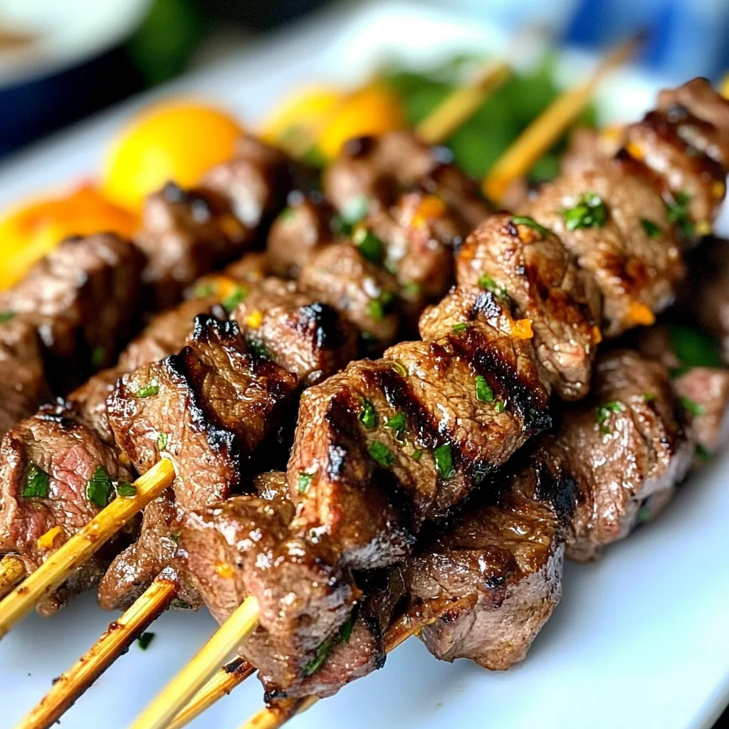 Orange Thai Beef Skewers