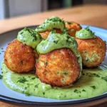Salmon Balls with Creamy Avocado Sauce