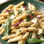 Smoked Mozzarella and Spinach Pasta Salad
