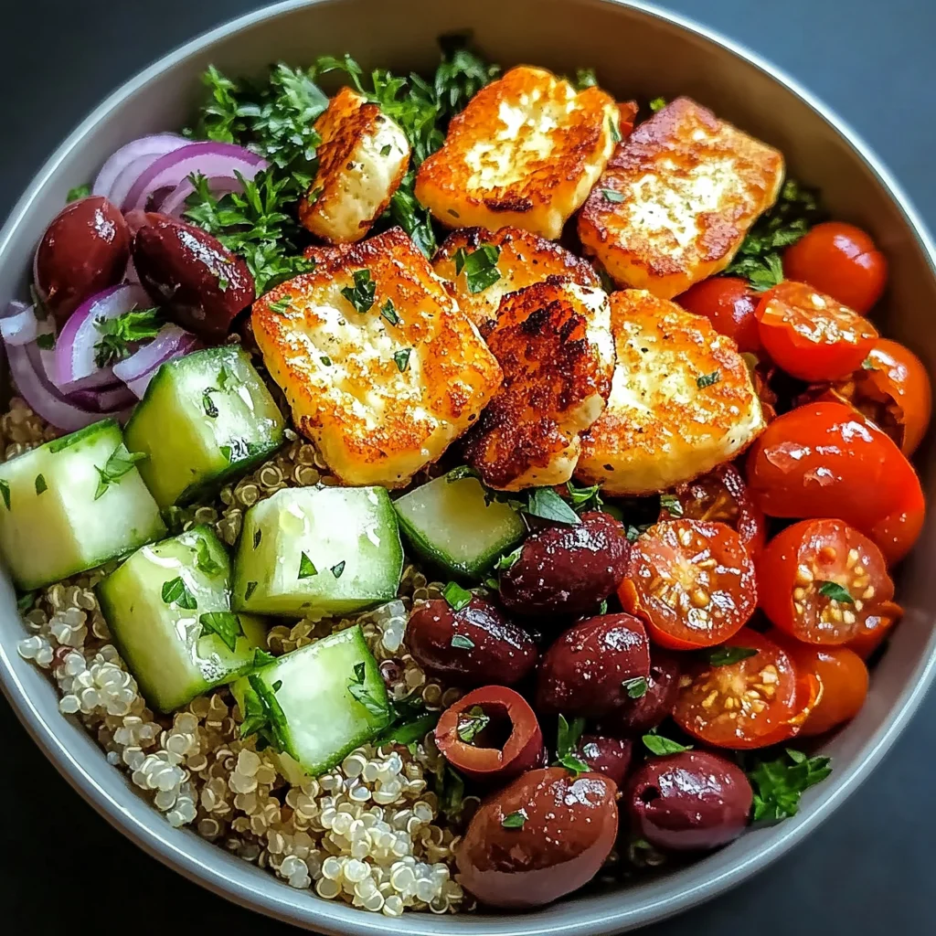 Speedy Crispy Halloumi Greek Power Bowl
