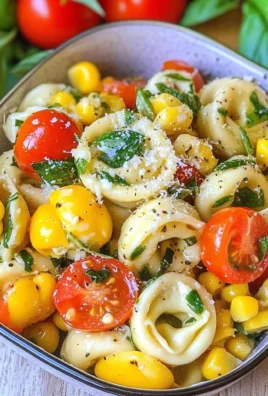 Tortellini Pasta Salad (with Tomatoes, Basil, & Fresh Corn)