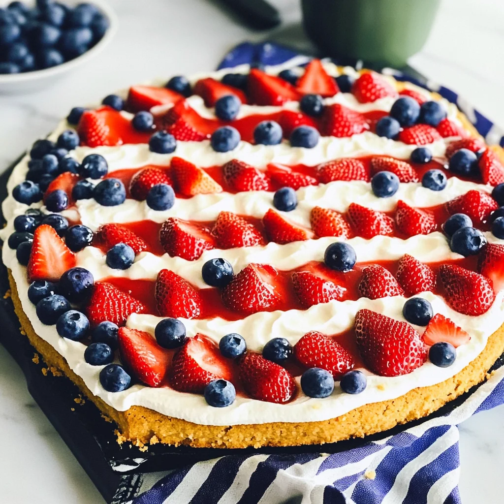 American Flag Cookie Cake Fruit Pizza