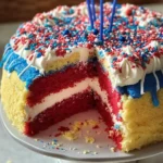 Firecracker Red, White and Blue Cake