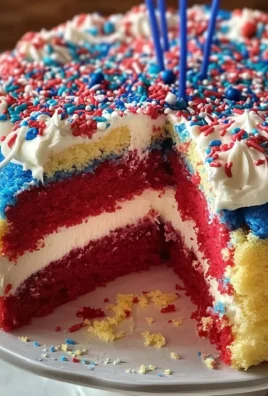 Firecracker Red, White and Blue Cake