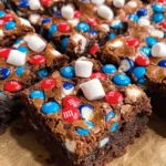 Patriotic Marshmallow Crunch Brownies