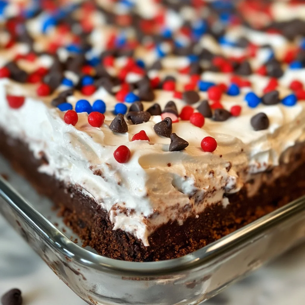 Red White Blue Chocolate Lasagna