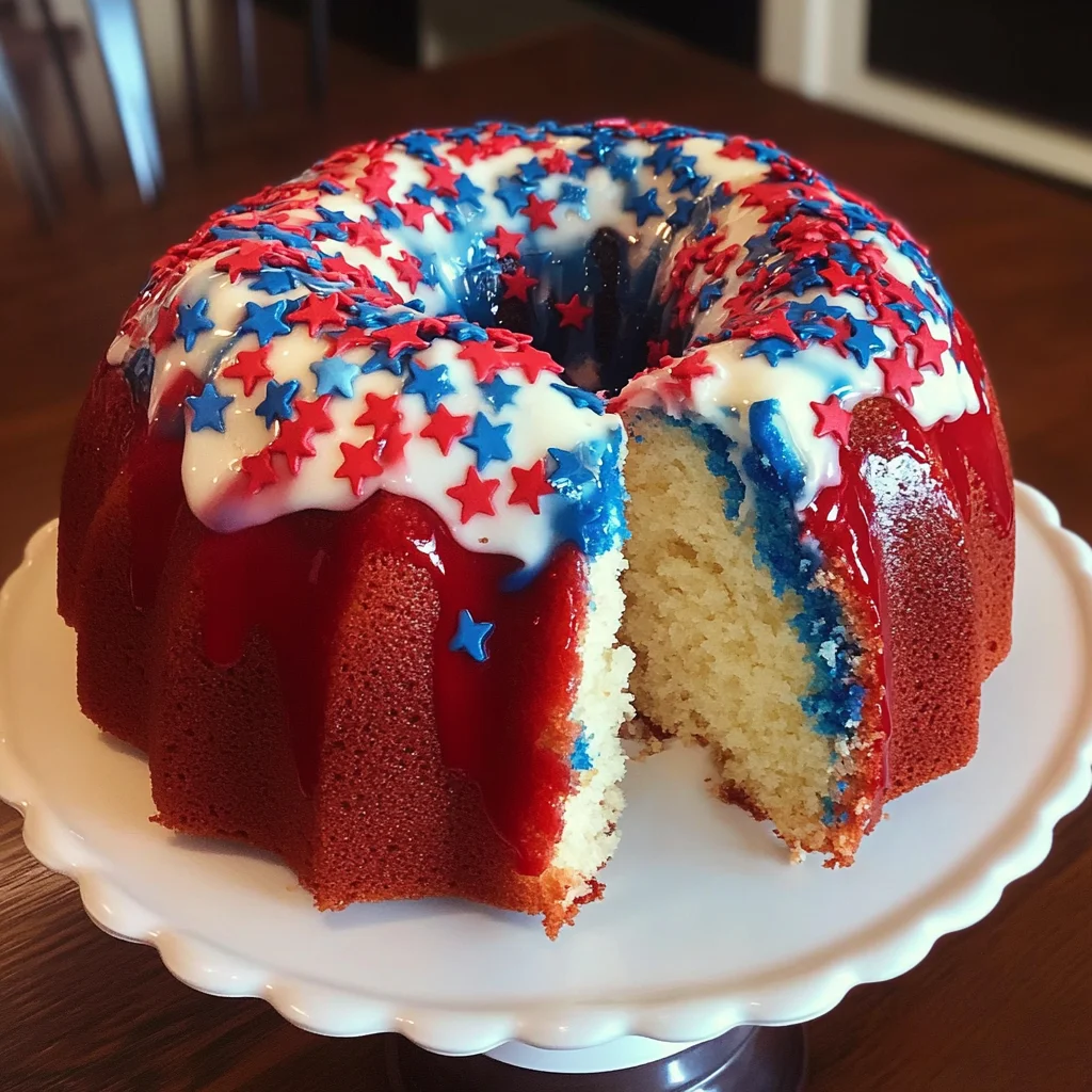 Red, White, and Blue Bundt Cake
